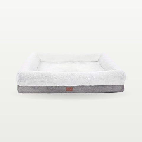 Orthopedic Bolster Dog Bed for Medium Dogs, 31" x 25" Gray