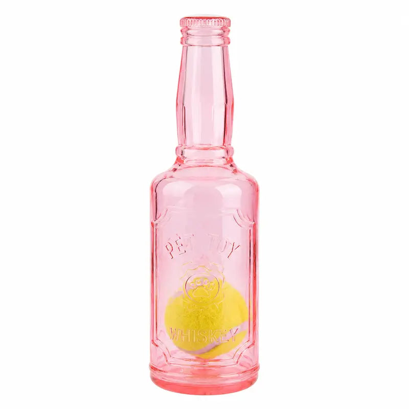 1Pc TPR Plastic Bottle-Shaped Playful Dog Chew Toy with Tennis Ball, Interactive Fetch-Tug Toy for Small/Medium Dogs, Durable for Teeth Relief, Indoor-Outdoor Use