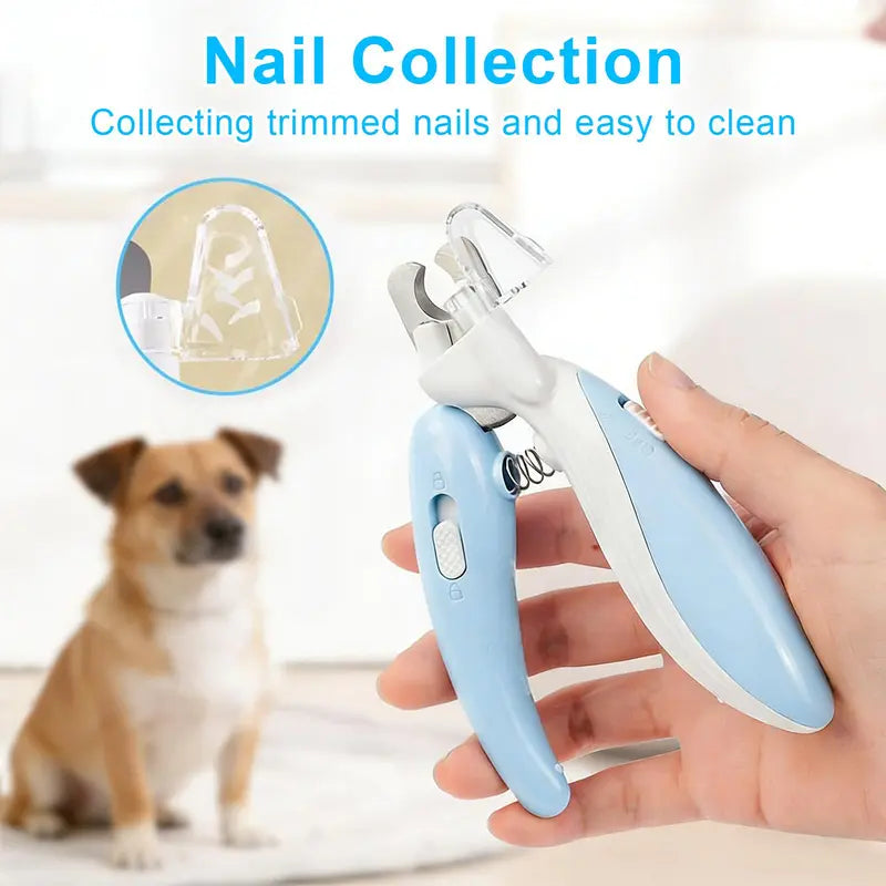 LED Pet Nail Clippers Professional Stainless Steel Trimmer with Built-In LED Light Max 0.24" Aperture, Quick-Sensor Safety Stop, Comfortable Non-Slip Grip for Small Dogs Cats Rabbits Puppies
