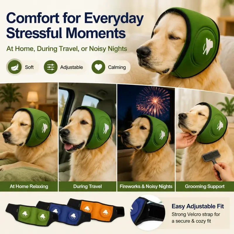 Comfortable Dog Anxiety Ear Muffs, Adjustable Velcro Ear Protection for Noisy Environments