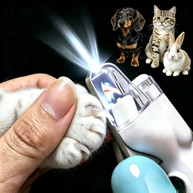 LED Pet Nail Clippers Professional Stainless Steel Trimmer with Built-In LED Light Max 0.24" Aperture, Quick-Sensor Safety Stop, Comfortable Non-Slip Grip for Small Dogs Cats Rabbits Puppies