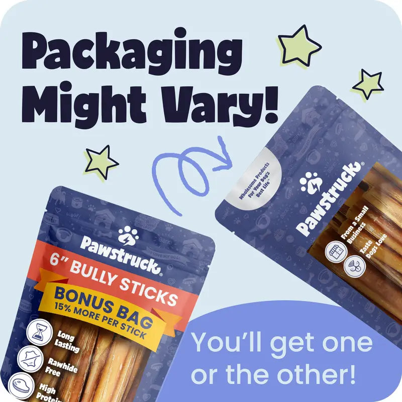 Pawstruck 5 Pack Bully Sticks with Bonus Inch for Dogs