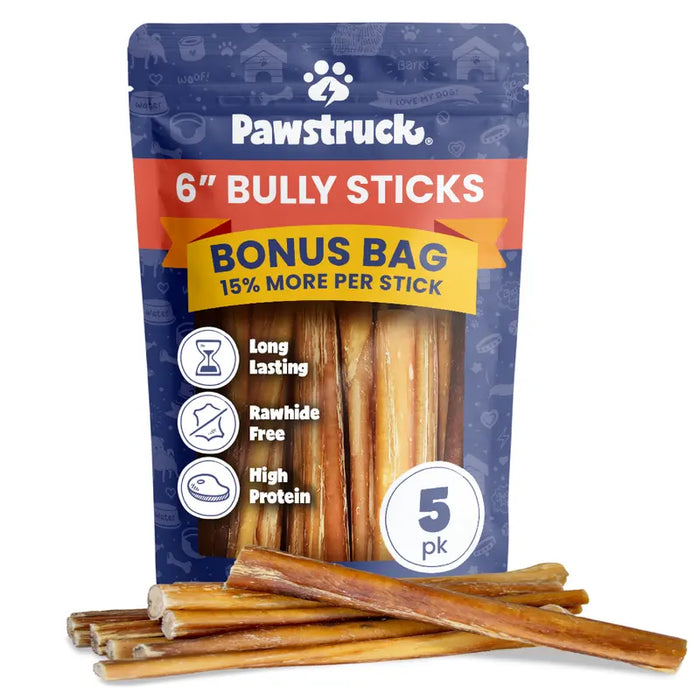 Pawstruck Bully Sticks for Dogs (5 Pack)