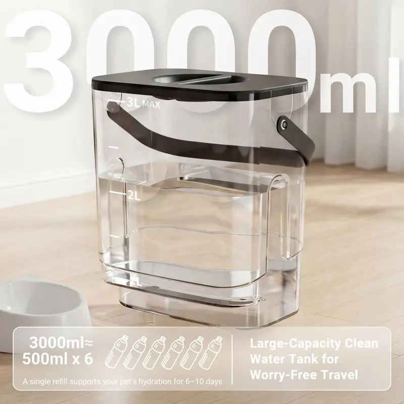 Automatic Cat & Dog Water Dispenser Filterless Wireless Water Fountain, Motion Sensor Activated Pet Water Dispenser, 4000Mah Rechargeable, 304 Stainless Steel Bowl, Gravity Refill, Wastewater Separationr Tanks,Gravity Water Refill,Stainless Steel Bowls
