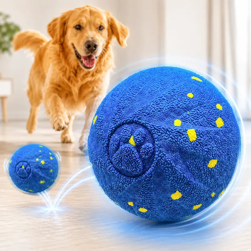 Fuufome Interactive Dog Toys Activated Auto Rolling Bouncing Ball, Durable Chewable Reaction Exercise Ball, 3.1 Inch, Type-C Rechargeable Spring-Style for Small/Medium/Large Dogs