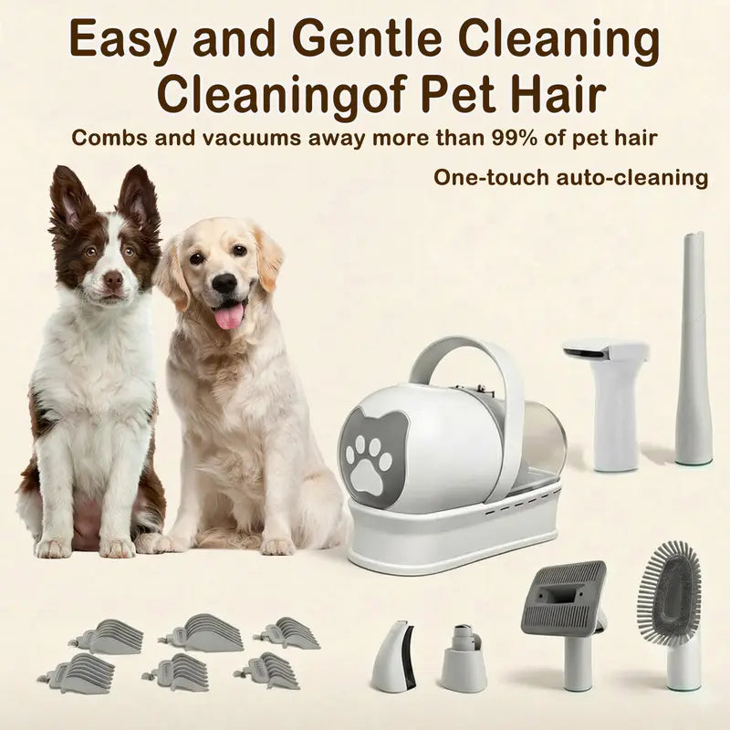 7-In-1 Pet Grooming Vacuum with Elevated Convective Chassis, Anti-Vibration Dog Hair Vacuum for Tabletop Stability