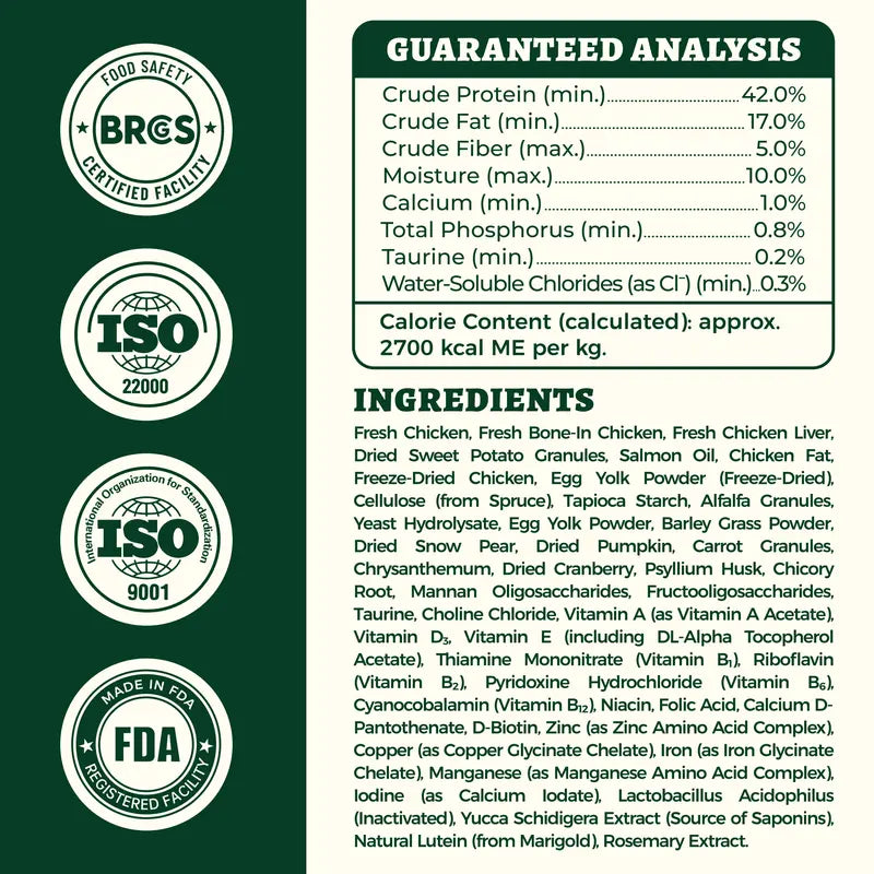 Wellix 63.5Oz Hairball Aid Dry Cat Food, High-Protein Grain-Free Formula with Fresh Poultry Varieties, No Artificial Attractants，#Sohochic