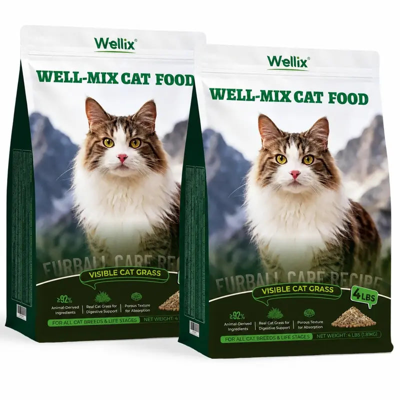 Wellix 63.5Oz Hairball Aid Dry Cat Food, High-Protein Grain-Free Formula with Fresh Poultry Varieties, No Artificial Attractants，#Sohochic