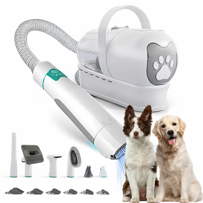 7-in-1 Pet Grooming Vacuum Kit – Quiet, Stable 400W Dog & Cat Hair Vacuum