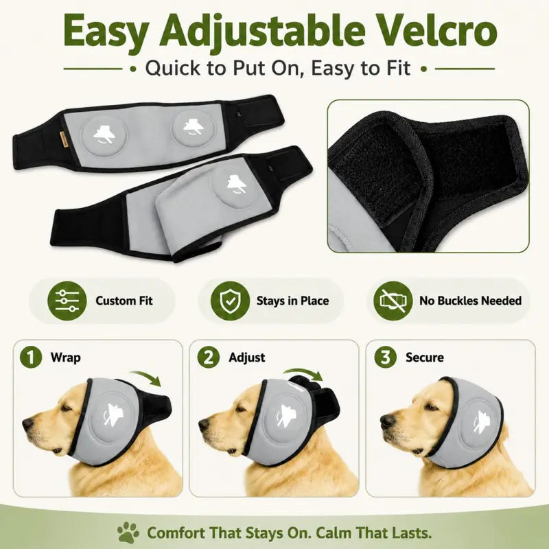 Comfortable Dog Anxiety Ear Muffs, Adjustable Velcro Ear Protection for Noisy Environments