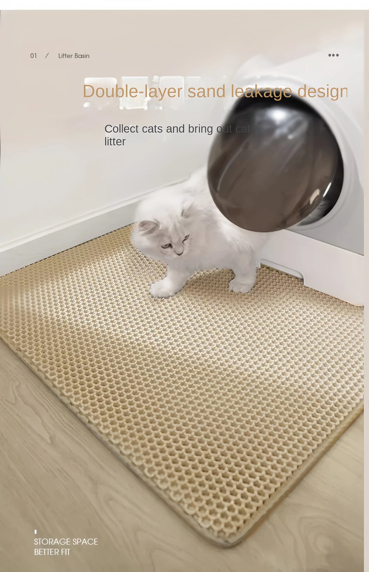 Double-layer cat litter mat