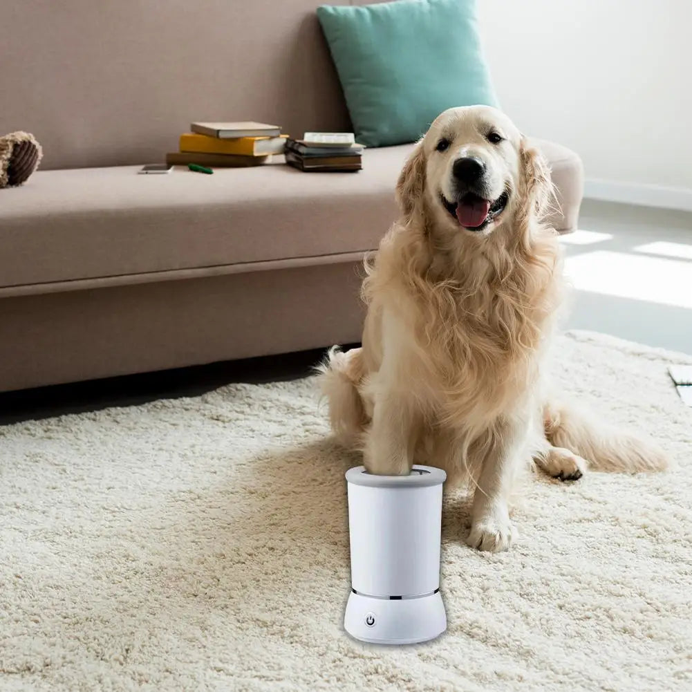 Portable electric paw washer