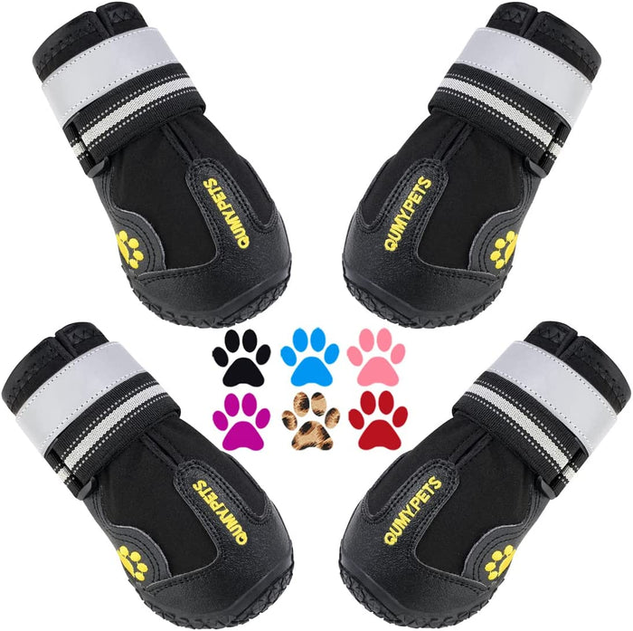 QUMY Dog Shoes & Paw Protectors (Pack of 4)