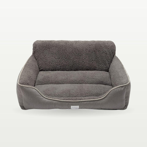 Washable Rectangle Dog Bed with Anti-Slip Bottom, Grey