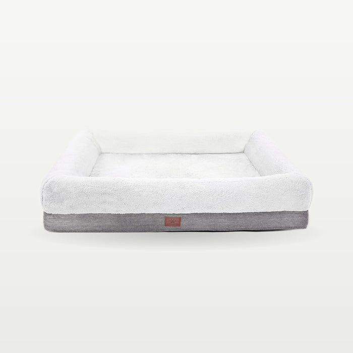 Orthopedic Bolster Dog Bed for Medium Dogs, 31" x 25" Gray