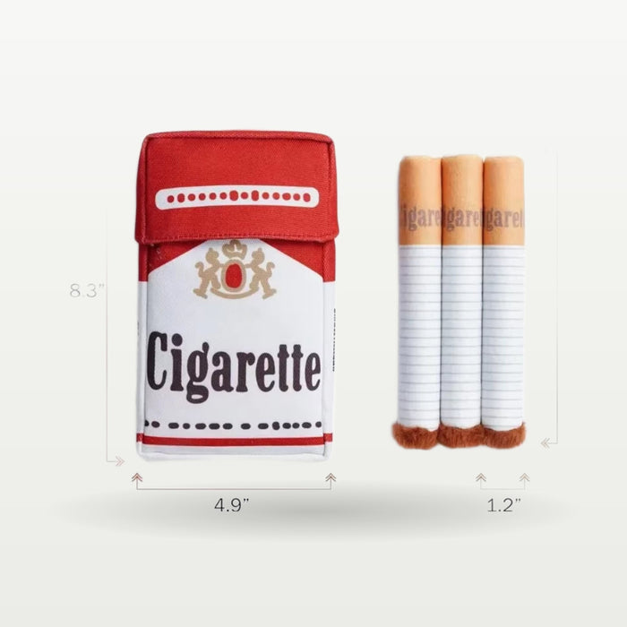 Funny Cigarette Pack Squeaky Plush Dog Toy