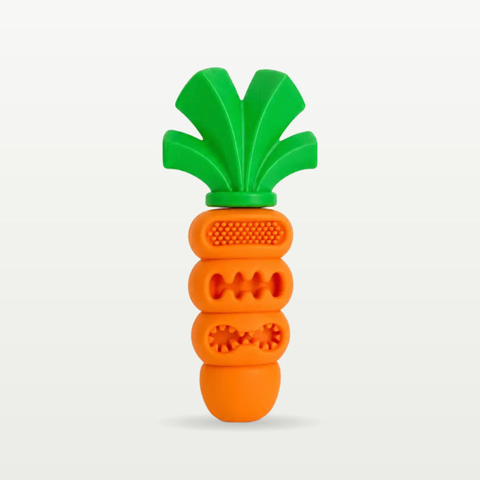 Rubber Carrot Treat-Dispensing Dog Chew Toy