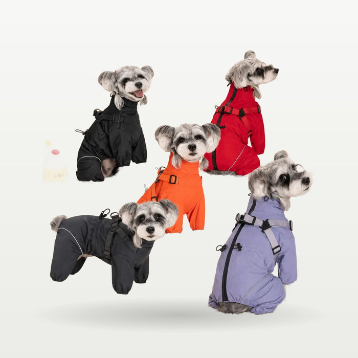 Four-Leg Windproof Dog Jacket with Harness